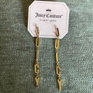 Gold juicy couture earrings